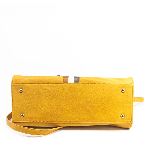 Moda Luxe Stylish, Spacious Tote Bag - Mustard/Yellow - Picture 9 of 9